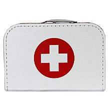 Preisvergleich Produktbild Doktorkoffer, 30 cm, weiss mit Kreuz
