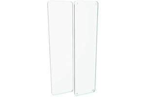 DISPLAYPRO Door Push Finger Plate Protector Acrylic Panel with Screw Holes (300x75mm, Glass Effect)