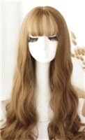 Long hair Air bangs Corn hot Wig sets Fluffy Realistic Wave Soaked noodles Long hair Wig sets-N
