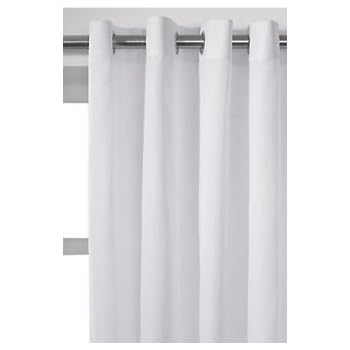 Classic White Plain Ring Top Eyelet 56 X 90 Lined Voile Curtains