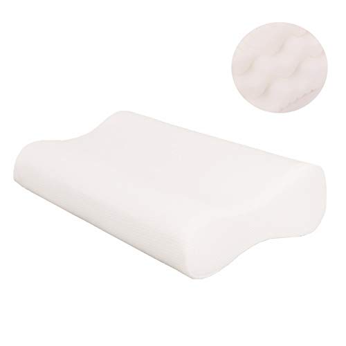 MonTrüe Cuscino Guanciale Cervicale 60 x 35 x 11/8 cm | Cuscino Ortopedico Memory Foam | Cuscino Ergonomico Cervicale con Due Federa Ipoallergenica Lavabile Rimovibile (Federa Bianca & Grigio)