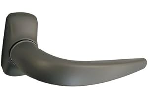 FAPIM Poignée de porte blanche, Carré 8 mm, Horus, Poignée et base en aluminium, douille de rotation en nylon, ressort et rondelles en acier inox, Axe carré de 8mm et vis de fixation en acier zingué