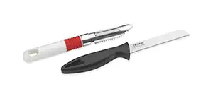 Crystal Plastic Knife and Peeler Set, 2-Piece, Multicolour