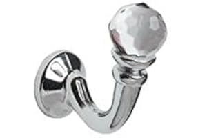 NEW EDGE BLINDS Pair Of Metal Tieback Hooks For Curtains (Chrome (Crystal))
