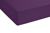 Biberna 2744/353/046 Biber Spannbetttuch, Reaktiv gefärbt, nach Öko-Tex Standard 100, ca. 60 x 120 cm bis 70 x 140 cm), dkl.violett - 3
