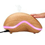 150ml Aroma Diffuser,SGODDE Holzmaserung LED Luftbefeuchter Ultraschall mit 7 Farben Licht Humidifier für Yoga Salon Spa Wohn-, Schlaf-, Bade- oder Kinderzimmer - 9