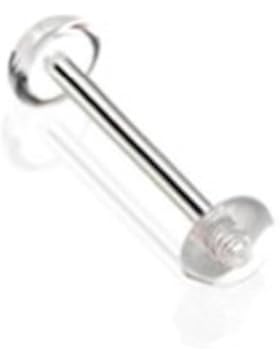 Paula & Fritz Zungenpiercing Hantel mit Halbkugel (unter UV Licht nicht sichtbar) in farblos, peach, rosa