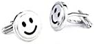 Silver Smiley Face Cuff Links With Gift Best Occasion Gift for Christmas Birthday Wedding and Valentine Gift