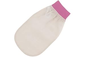Feel Fine Manopla Exfoliante Turca – Guante Kese de Hammam de Seda Cruda 100% para Hombres y Mujeres | Exfoliante Artesanal Turco para la Piel, Exfoliador para Ducha, Baño y Sauna (rosa oscuro)