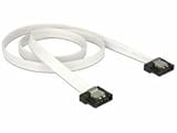 SATA 6 Gb/s Anschlusskabel mit Metallclip, FLEXI, weiß, 0, 5m, Delock® [83504]