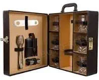 Brown Leatherite Bar Set/Bar Box/Bar Case
