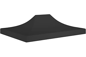 vidaXL Toit de Tente de Réception Toile de Toit de Chapiteau Remplacement de Toit de Tente Escamotable Pavillon de Jardin 4,5x3 m Noir 270 g/m²