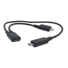 CY Micro USB hembra a 2 macho divisor Extensión cable de carga micro USB para Samsung Galaxy S5 I9600 S4 I9500 Note2 N7100 S3 I9300 S2 9100