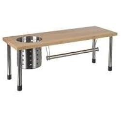 Etagère multi-usage 3 en 1 en bambou et inox - Idéal pour gagner de la place dans votre cuisine !