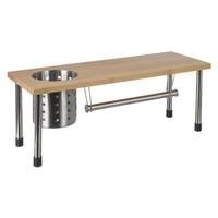 Etagère multi-usage 3 en 1 en bambou et inox - Idéal pour gagner de la place dans votre cuisine !