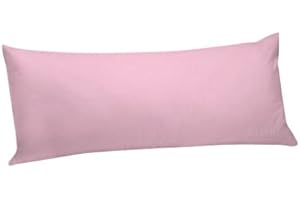 AIMANE® Long Bolster Pillowcase Cover - Body Pillow Neck Support - Orthopaedic Bolster Pillowcase Cover Nursing Pregnancy Support Long Pillowcases (Double 4.6FT, Pink)