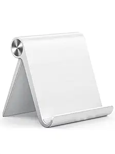 STRIFF UPH2W Multi Angle Tablet Stand. Holder for iPhone, Android, Samsung, OnePlus, Xiaomi. Portable,Foldable Stand.Perfect for Bed,Office, Home,Gift and Desktop (White)