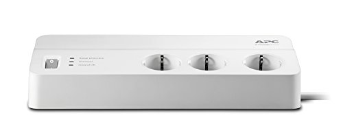 APC Surge Protector – Steckdosenleiste mit Überspannungsschutz – 6-fach Stecker Schuko, schaltbar, für PC, TV u.a. – Farbe: weiß – PM6-GR - 3