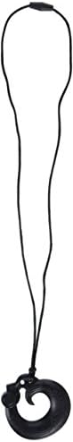Stimtastic Chewable Silicone Phoenix Pendant Necklace Nontoxic BPA and Phthalate Free, Black