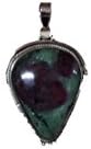 Rubi and Zoisite Bezel Pendant in Silver
