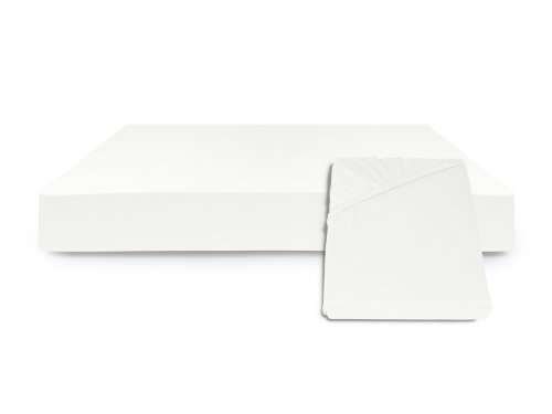 Doppelpack zum Sparpreis – Kinder-Jersey-Spannbetttücher – mit einer Steghöhe von ca. 22 cm passend für Kinder- und Babybettmatratzen – in 12 Farben und einer Einheitsgröße von 60-70 cm x 120-140 cm, weiß - 4