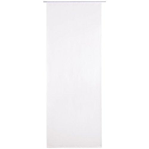 Flächenvorhang blickdicht Schiebegardine Raumteiler Schiebevorhang ca.60cm x 245cm, Auswahl: mit Technik, weiß - perlweiß