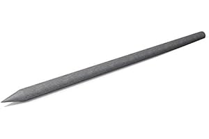 Runde Pfosten aus dem Recycling-Kunststoff hanit®; verrottungsfeste, witterungsbeständige Zaunpfähle mit Spitze, 150 cm, Ø 6cm, grau (6)