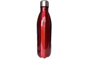 ZURSAN Botellas de Acero Inoxidable 1 LITRO, cantimplora con doble aislamiento, térmica, mantiente fio y calor 12 horas, tapa con cierre hermético, 5 colores, botella deportiva/senderismo/oficina. (ROJO)