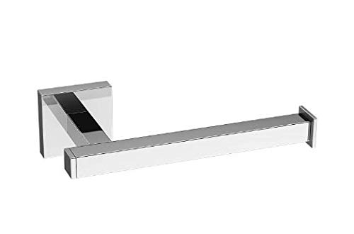 Coching - Soporte para rollo de papel higiénico (acero inoxidable, cuadrado, 304, acero inoxidable), color plateado