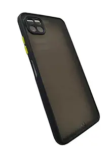 A of Cover for Samsung A22 (5G) with MATT Finish and SEMI Transparent Including Camera Safety and Protection, Black