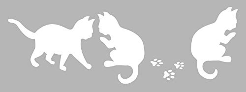 GRAINE CREATIVE 226050 Stencil Decorazione 15 X 40 Frise di Gatti plastica Grigio 15.5 x 0.1 x 47.5 cm
