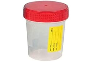 Saraoriginalshop 4 x Urinenbehälter, Urinenbehälter, Analysebehälter, Strerile, Fassungsvermögen 120 ml, Schraubdeckel, Produkt 100% Made in Italy
