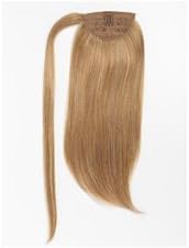 18" Human Hair Pony Tail Extensions- Darkest Brown Col 1B