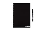 Ecológico InfiniteBook (By EcoBook) - Cuaderno reutilizable (A4, liso, espirales,incluye bolígrafo negro), negro