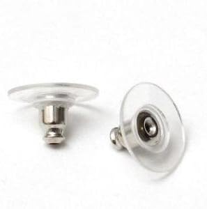 Silver Plated and Plastic Earring Backs Ear Post Stoppers Pack of 100