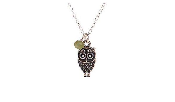 small silver owl pendant necklace 