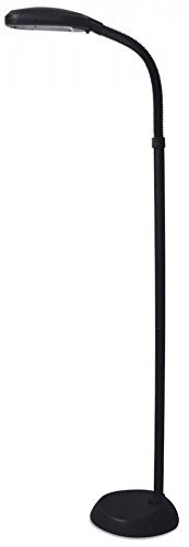 Floor Standing Daylight LED Reading Hobby Work Craft SAD Standard Lamp Light New (Black)