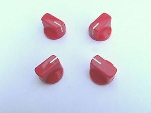 Jellyfish Audio Small red knobs set of 4 for valve radios,amplifiers or guitar pedal