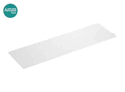 Anti-Rutsch Stufenmatten für Treppen | PremiumPlus-Qualität: extrem dünn & transparent | 2-in-1: Stufenschutz & Rutschschutz | Rutschhemmung R10 nach DIN 51130 | Sichere und einfache Montage: vollflächig selbstklebend | Pflegeleicht & hygienisch (180 x 600 mm – rechteckig) - 2