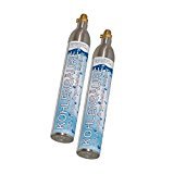 Soda&Fruit 2 x CO2 Zylinder geeignet für original SodaStream Wassersprudler Crystal, Cool etc. Bis zu 60 Liter Sprudelwasser pro Füllung CO2 gefüllt!