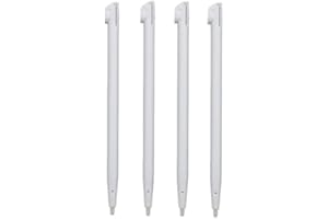 NSLIKEY GGZone 4 lápices capacitivos de plástico para pantalla de consola de juegos, repuesto para Nintendo 2DS Tactil, accesorios de consola de juegos (4 unidades, blanco)