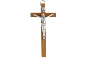 Crucifix Brown Wood 15cms Brown Wood Cross with Crucified Figure of Jesus.