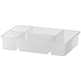 Ikea Antonius Transparent Plastic Organizer Storage Box Container with Collapsible and Removable Dividers (37x24x7 cm/14 5/8x9 1/2x2 3/4 Inch)