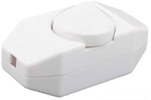 CABLEPELADO Potenciómetro regulador de luz con Interruptor, Dimmer, Interruptor regulador de intensidad, Atenuador de luz, Apto para: 1-40 vatios, 230 Voltios, Conexión por soldadura, PVC, Blanco