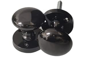 Door Knob Round Sprung Mortise Black Nickle 1 x Pair - Haven Heritage ®