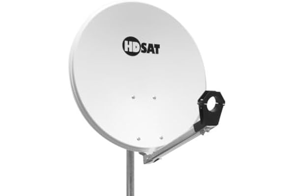 HDSAT Parabole Satellite Aluminium Blanche 60cm avec Support LNB idéal Astra EUTELSAT