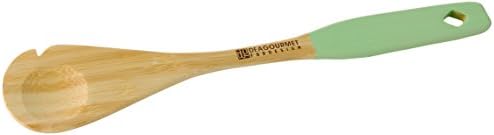 DEAGOURMET 113 Osiride 100% Natural Bamboo Spoon with Handle Green, 32 X 6.2 cm
