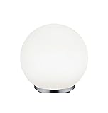 RGB LED Tischleuchte George mit einem Sockel in Chrom und einem Glas in weiß matt