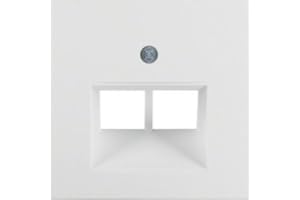 Berker Zentralstück UAE/E-DAT Wandanschlussdose Weiß Double matt Kunststoff Schalter (Toggle oder Rocker) Geräte mit UAE/E-DAT und ISDN-Anschlüssen