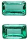 Pair of Natural Green Emeralds - 0.44/0.37 Carat Emerald Cut (IGL Certified)